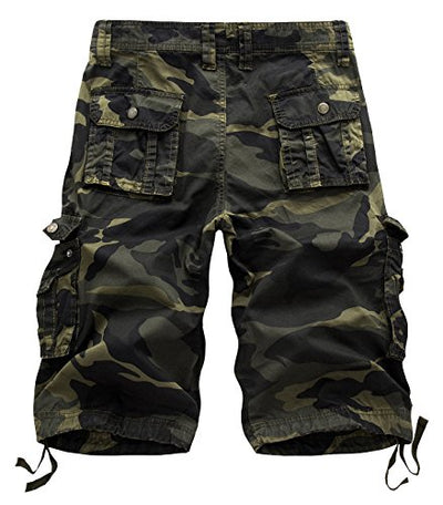 AIEOE Herren Cargo Shorts Sommer Tarnung Kurze Hose Outdoor Loose-Fit Arbeitshosen Freizeithose Männer Baumwolle Multi Taschen Bermuda