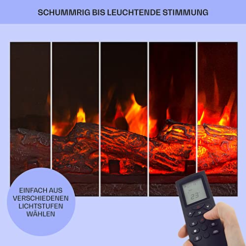 Klarstein Elektrokamin, Elektro Heizungen für Wohnzimmer & Innenräume, Elektrischer Kamin mit LED Flammen & App-Control, Freistehender Kamin, Heizlüfter mit Timer, Thermostat, Heizung 1900 W