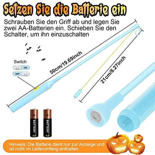 Laternenstab mit LED, LED Laternenstab Elektrisch für St Martin Halloween 4er Kinderlampenstäbe 50CM Laternen Stab für St. Martins-Paraden,Kinderpartys, Kindergarten, Kostümpartys, Halloween, Mehr