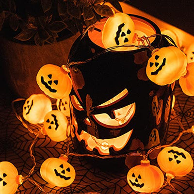 KPCB Halloween Deko Lichterkette, Halloween Kürbis Dekoration Lichterkette, Kürbis Lichterkette für Halloween, 5.4m 40 LEDs Kürbis Lichter USB-betrieben für Halloween Party Hause Garten