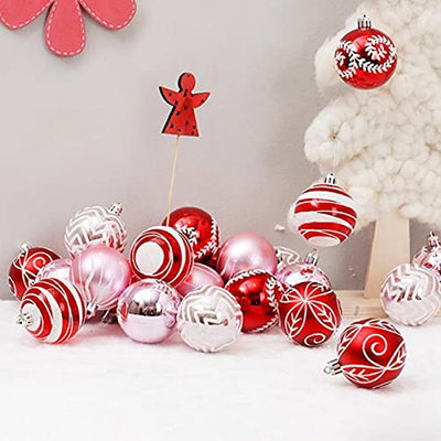 ZXCVBNM Weihnachtskugel24pcs Weihnachtskugeln Weihnachtsbaumdekor hängende Verzierung weihnachtskugeln baumkugeln (Color:A)