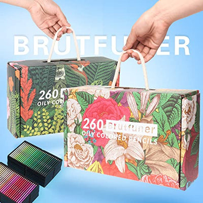 520 Farbbleistift Doppel-Geschenkbox-Set, Erwachsener Künstler Zeichnungsskizze Kit, Künstlerbedarf für Eltern und Kinder Paare, Weihnachtsgeschenke