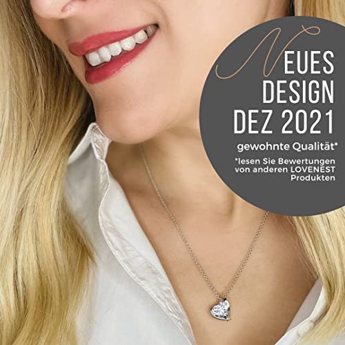 Herzkette Silber 925 Halskette Damen *Ich Liebe Dich* Kette Silberkette Herzanhänger Herz Schmuck Geschenke für Frauen Freundin Sie zum Geburtstag Hochzeitstag Jahrestag Liebesbeweis Liebesgeschenk