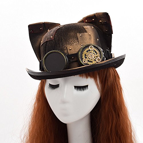 GRACEART Damen Katze Ohren Steampunk Hut