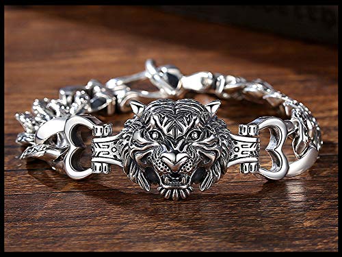 925 Silber Armband Schmuck Tiger Kopf Herren Armband Dominering Armband Schmuck Accessoires Kette Freund Geschenk Souvenir