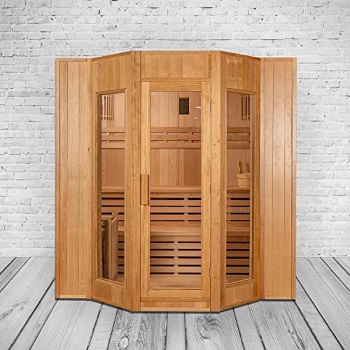 Trade-Line-Partner Sauna/Ecksauna mit Harvia Saunaofen ECK ! NEU ! (Infrarotkabine) / 5 Personen