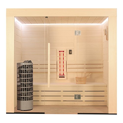 EO-SPA Sauna E1203C-IR Pappelholz 142x103 6.8kW Cilindro