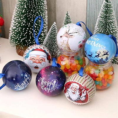 WWWFZS Weihnachtskugel Dekoration 9Pcs Weihnachtsdekorationen Weihnachtskugeln Zuckerdosen Weihnachtsbaum Anhänger Geschenke zufällige Farbe