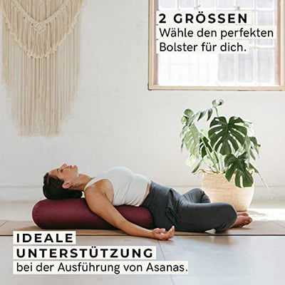 Lotuscrafts Yoga Bolster für Yin Yoga - Yogabolster mit Kapokfüllung - Waschbarer Bezug aus Baumwolle - Yogakissen Groß für Restorative Yoga - Large (72 x 30 x 20 cm)