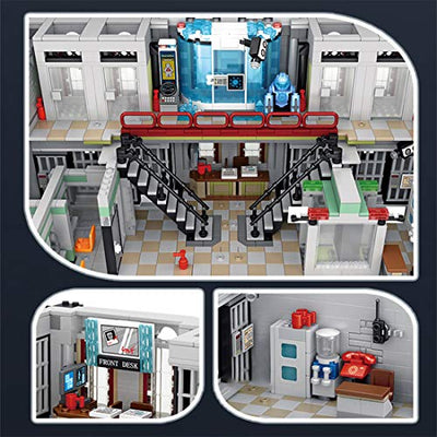 LDB SHOP Bausteine Architektur Modell, 7537 Klemmbausteine Architektur Baustein Modell Lunatic Hospital Irrenhaus Custom Bauspiel, Modular Building Konstruktionsspielzeug Kompatibel mit Lego