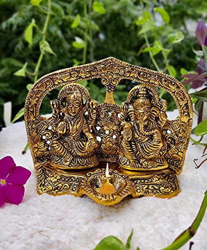 Wonder Care-Ganesha Lakshmi Statue für Diwali Dekorationen Puja Anbetung Ganesha Buddha Figuren(Ganesh Lakshmi Large)