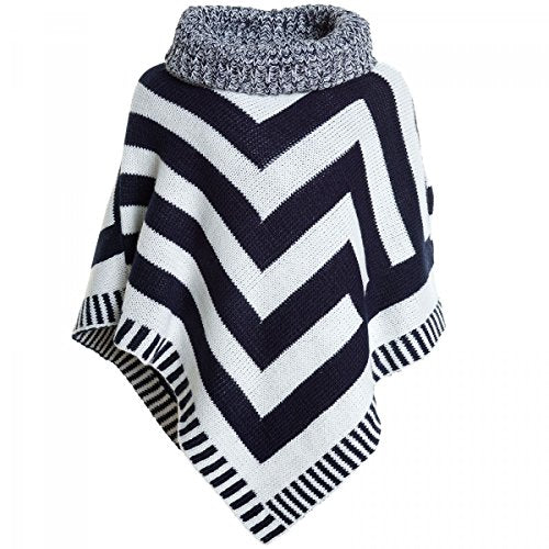 BEZLIT Mädchen Strick Poncho Mädchen Schalkragen Rollkragen Kinder Winter 20193 Blau Größe 128