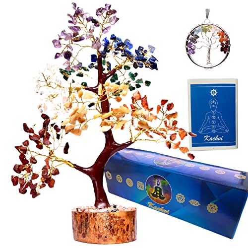 KACHVI-Kristallbaum | Heilung vom 7-Chakra-Kristallbaum für Reiki-Energie | Heilung durch Kristalle | Kristallbaum für Wohnzimmerdekoration | Kristallgeschenke | Baum des Lebens Geschenk | 300 Perlen