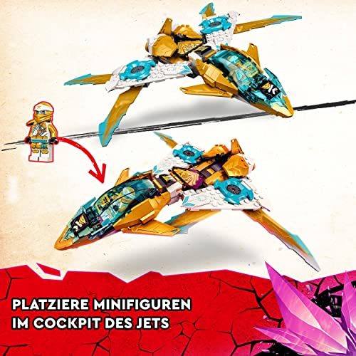 LEGO 71770 NINJAGO Zanes Golddrachen-Jet Set mit Spielzeug-Flugzeug und Cole & Zane Minifiguren, tolles Geschenk zum Geburtstag für Kinder ab 7 Jahre