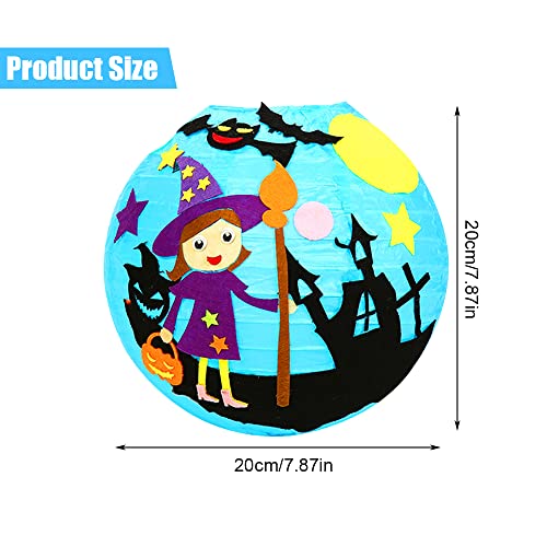 CJBIN Halloween Laterne Kinder, 6 Stück Faltbar Halloween Papierlaterne mit Laternen Stab, Rund Ballform LED Halloween Lampion , Papierlaterne Halloween für Kinderpartys Halloween Weihnachten