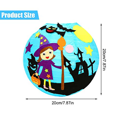 CJBIN Halloween Laterne Kinder, 6 Stück Faltbar Halloween Papierlaterne mit Laternen Stab, Rund Ballform LED Halloween Lampion , Papierlaterne Halloween für Kinderpartys Halloween Weihnachten