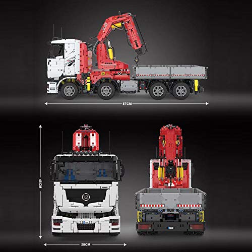 Foxcm Technik LKW mit Pneumatik Kran, 8238 Teile Technik Ferngesteuert LKW mit Fernbedienung und 11 Motoren, Technik LKW Bausteine Kompatibel mit Lego Technik