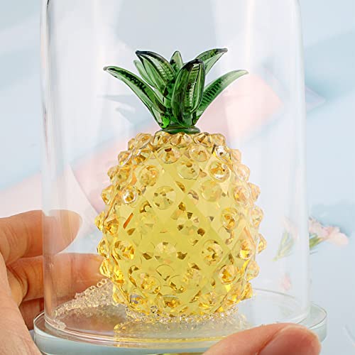 NOETS Kristallprisma Ananas in Kuppel Segen Figur Briefbeschwerer Träume Handwerk Ornament Souvenir Weihnachtsgeschenk Schreibtisch Büro Dekor Kristall Ornament (Farbe: goldene Ananas)