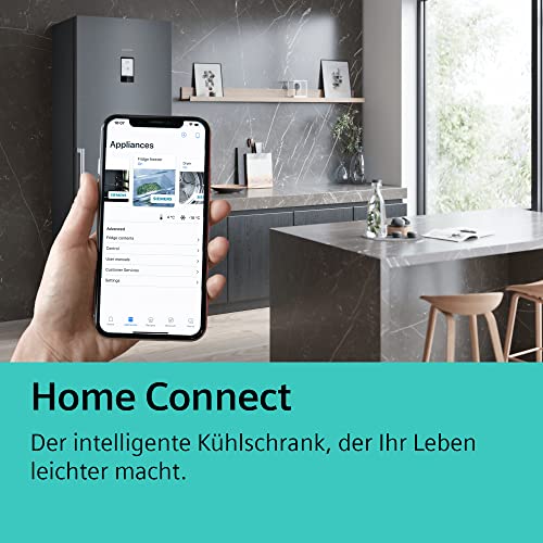 Siemens KF96RSBEA iQ700 Smarte Multi-door Kühl Gefrierkombination, 183 x 90,6 cm, 401 Litre Kühlen + 171 Litre Gefrieren, Nofrost nie wieder abtauen, Supercooling schnellere Kühlung,Icetwister,Schwarz