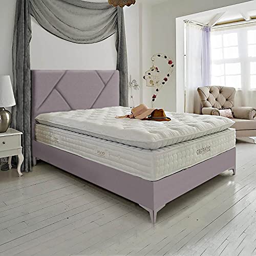 Golden Gate Boxspringbett 180x200 mit Bettkasten I Luxus Bett Grafity Anthrazit Grau Samt I Doppelbett mit Matratze I Amerikanisches Bett King 7 Zonen Tonnentaschenfederkern Boxspring Schlafsysteme