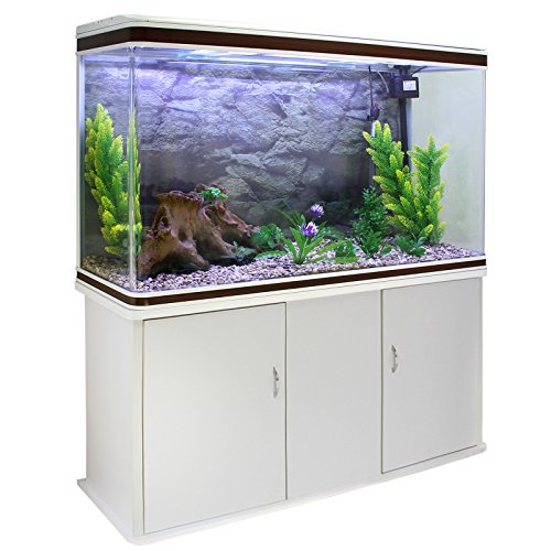 MonsterShop Aquarium Starter Komplettset Aquarium mit passendem Unterschrank Kies Aquarium-Hintergrund 143.5cm H x 120.5cm B x 39cm T