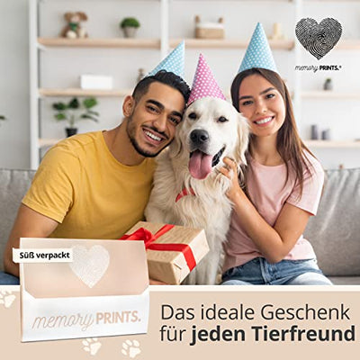 memoryPRINTS.® Pfotenabdruck-Set | für Hund und Katze | Tintenfreie Pfoten | Geschenk Haustier Besitzer | Stempelkissen Abdruck ohne Kontakt