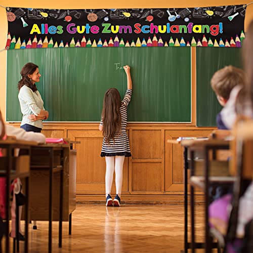 Yibaga Große Alles Gute zum Schulanfang Willkommen zurück zum Schulbanner zurück zur Schuldekoration 210 x 40 cm (6,9 x 1,3 Fuß) für die Schulparty -Dekorationen, Büro, Klassenzimmerdekorationen