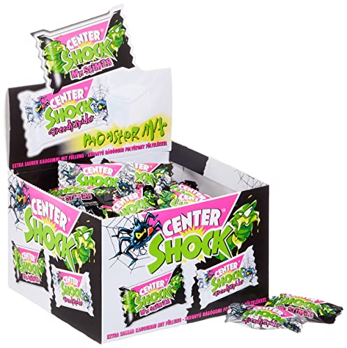 Center Shock Monster Mix | Box mit 100 Kaugummis | Extra-sauer | Cola- und Blutorangen-Geschmack