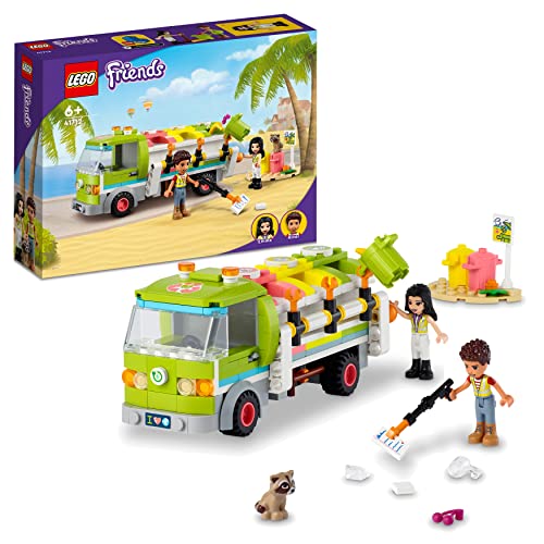 LEGO 41712 Friends Recycling-Auto, Spielzeug-Müllwagen mit Emma und River Mini-Puppen, Lernspielzeug für Kinder ab 6 Jahren