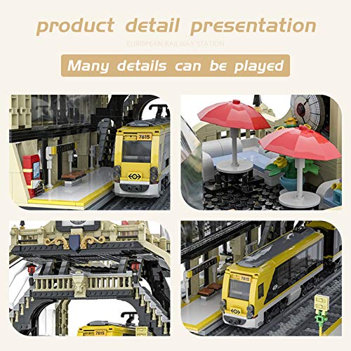 Technic Train Station Bausteine Set, DIY Retro Zug Modell Spielzeug für Kinder und Erwachsene Geburtstag & Weihnachtsgeschenk, 3950 Stück