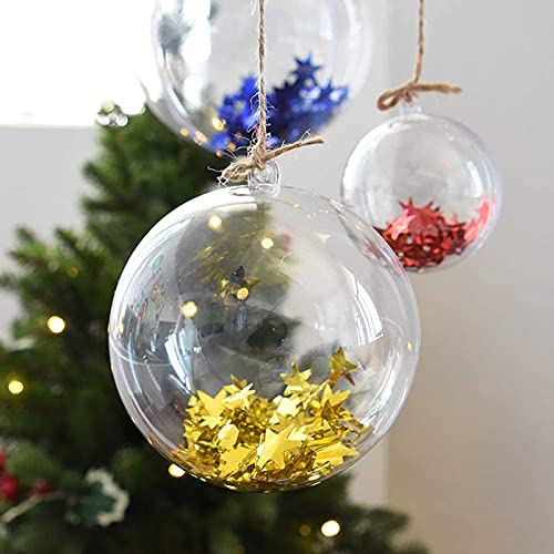 Weihnachtskugeln Kunststoff Groß,Teilbar Acrylkugeln Transparente Kugeln zum Befüllen,Christbaumkugeln Set für Hochzeitsdeko/Weihnachten/Saisonal Deko/Party Dekorationen(Size:35CM(3PCS))