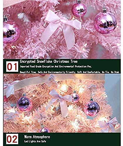 Weihnachtsbaum Künstlich Weihnachtsbaum Rosa künstlicher Weihnachtsbaum |Pre Lit Faltbare Weihnachtsbaum for Innen- / Außen Weihnachtsdeko Weihnachtsdeko künstlicher Weihnachtsbaum (Color : 12ft)