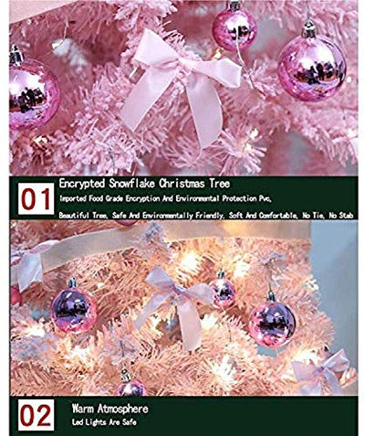 Weihnachtsbaum Künstlich Weihnachtsbaum Rosa künstlicher Weihnachtsbaum |Pre Lit Faltbare Weihnachtsbaum for Innen- / Außen Weihnachtsdeko Weihnachtsdeko künstlicher Weihnachtsbaum (Color : 12ft)