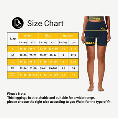 Desol Kurze Sporthose Damen mit Taschen High Waist Bauch Kontrolle Sport Shorts Kurze Leggings Damen für Yoga Laufen Radlerhose