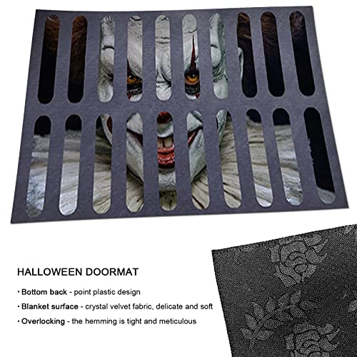 Halloween Fußmatte,Tianher lustige Sewer Carpet 3D rutschfeste Clown Teppich für Zimmereingänge im Innenbereich