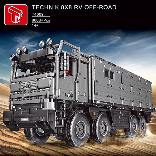 FigureArt Technik LKW Wohnmobil Off-Road Bausatz, 6068 Teile Groß Technik Klemmbausteine mit Fernbedienung und 5 Motors Kompatibel mit Lego Technik