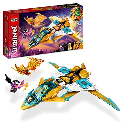 LEGO 71770 NINJAGO Zanes Golddrachen-Jet Set mit Spielzeug-Flugzeug und Cole & Zane Minifiguren, tolles Geschenk zum Geburtstag für Kinder ab 7 Jahre