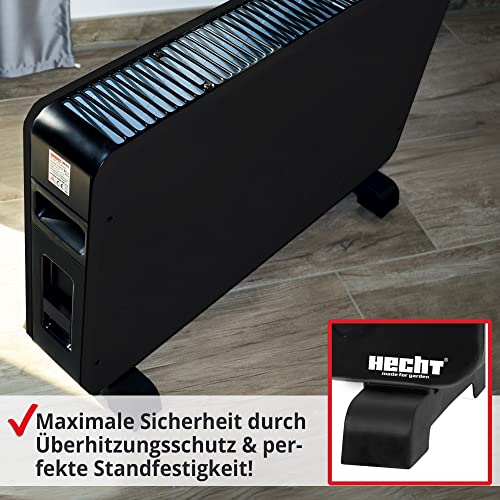 HECHT Elektroheizung (Brandneue Version) - Heizgerät für eine schnelle und wohlfühlende Wärme – Stromsparend - Mit 3 Leistungsstufen, Fernbedienung und Thermostat - Heizung Elektro