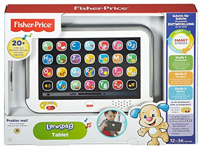 Fisher-Price CDG57 - Lernspaßtablet, mit Geräuschen, Musik und Lichtern, 3 Entwicklungsstufen, Babyspielzeug ab 12 Monaten