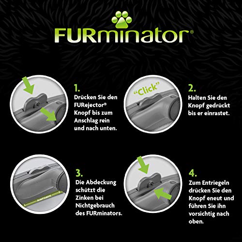 FURminator deShedding-Tool Katze Größe M/L Langhaar - Katzenbürste für mittelgroße bis große Katzen zur Entfernung der Unterwolle - Verbessertes Design