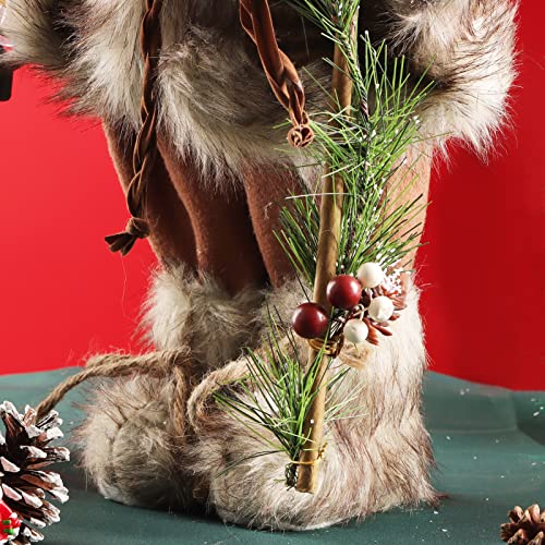 ABXMAS Weihnachtsmann Puppe Figur Neuartige Ornamente, Handgefertigt Weihnachtspuppe Dekoration 50cm, Exquisite Santa Claus Puppe für Weihnachtsdeko, Geschenk, Display, Party