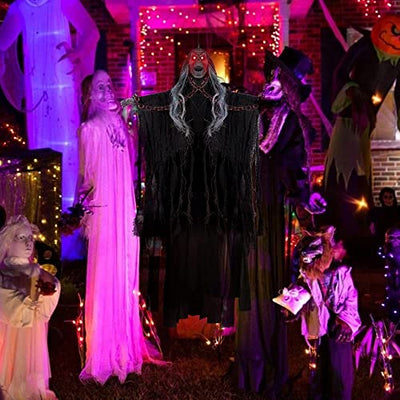 Wishstar Halloween Deko Horror, Halloween Hängend Tür Deko Geist 104 * 60 cm, Halloween Deko Grim Reaper Skelett Türvorhang, Halloween Gespenst Geistervorhang für Halloween Party Deko (Schwarz)