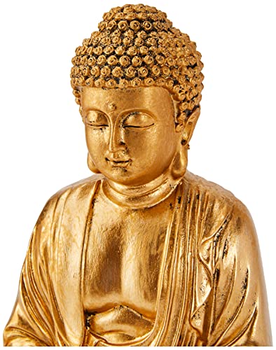 Zen'Light Buddha Statue Gold, Kunstharz, 16 x 10 x 20 cm