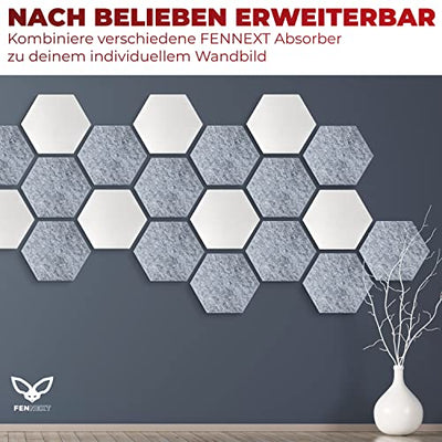 FENNEXT® Schallabsorber Wand - Akustikbild - der perfekte Schallschutz aus hochwertigem Akustikvlies für Gaming, Homeoffice, Studio - 10er Starterset VLIES DUO