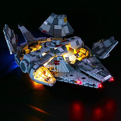 BRIKSMAX LED Beleuchtungsset mit Multifunktions-Soundfernbedienung für Lego Star Wars Millennium Falcon, kompatibel mit Lego 75257 - Ohne Lego Set（Fernbedienung Version