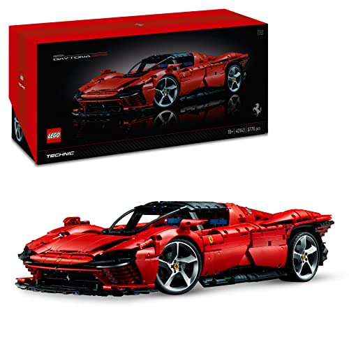 LEGO 42143 Technic Ferrari Daytona SP3 Modellauto Bausatz im Maßstab 1:8, roter Supersportwagen, erweitertes Auto-Modell Sammlerstück, Ultimate Car Concept