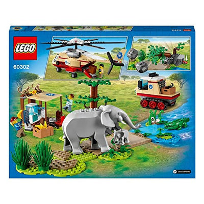 LEGO 60302 City Wildlife Tierrettungseinsatz Tierarzt Spielzeug für Jungen und Mädchen ab 6 Jahren mit Hubschrauber