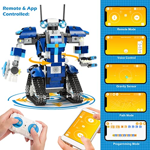 Roboter Bausatz Programmierbarer and Ferngesteuerter 405 Teile per APP und Fernbedienung Technik Spielzeug Geschenk ab 8 Jahren für Jungen