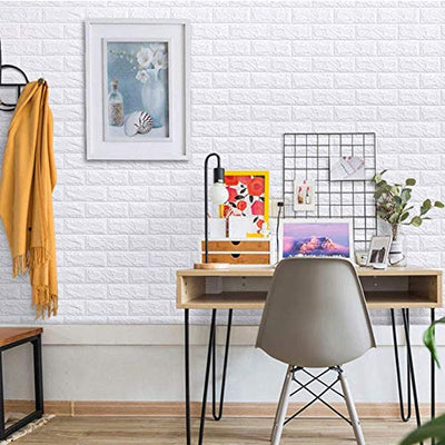 CXING 10 Stück 3D Ziegel Tapete, Selbstklebend Wandpaneele, Wasserfest Wandaufkleber, Wallpaper, DIY Imitation Brick Self Adhesive Wall Sticker für Badezimmer, Schlafzimmer, Wohnzimmer, Balkon, Küchen