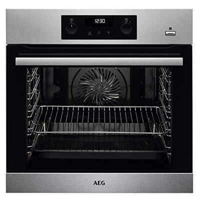 AEG BPB355020M Backofen/Energieeffizienzklasse A+ / 71 Liter Volumen/Edelstahl & IKB6431AXB Autarkes Kochfeld/Herdplatte mit Touchscreen, Topferkennung & Hob²Hood-Funktion / 60 cm, Schwarz